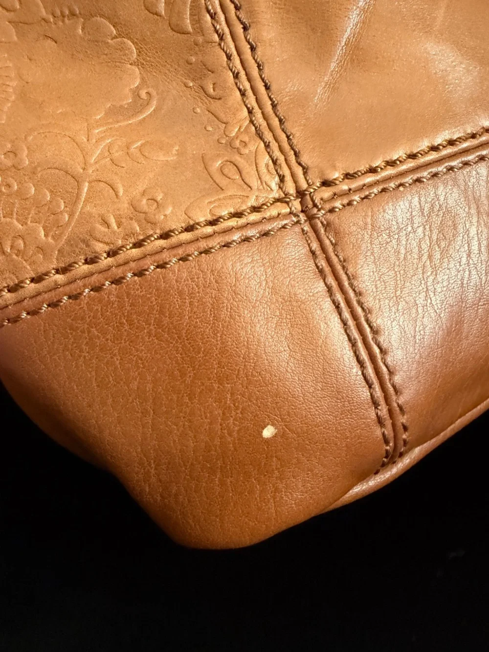 The Sak Tan Leather De Young Hobo Tobacco Floral